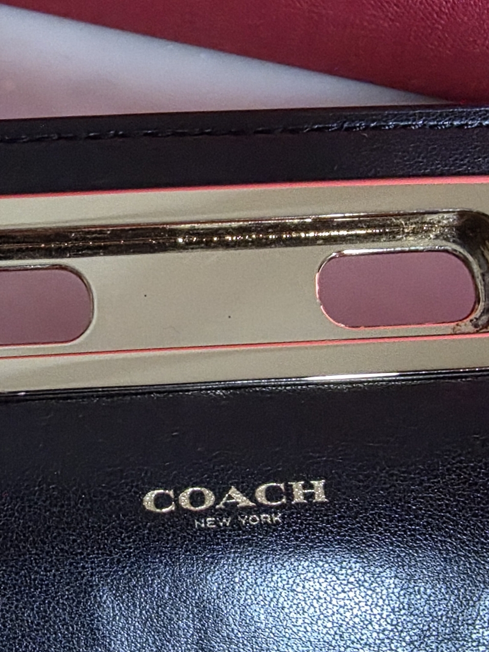 Rare Coach Black Pebbled Leather W/ Double turnlock Gold Plate Wallet - Picture 10 of 16